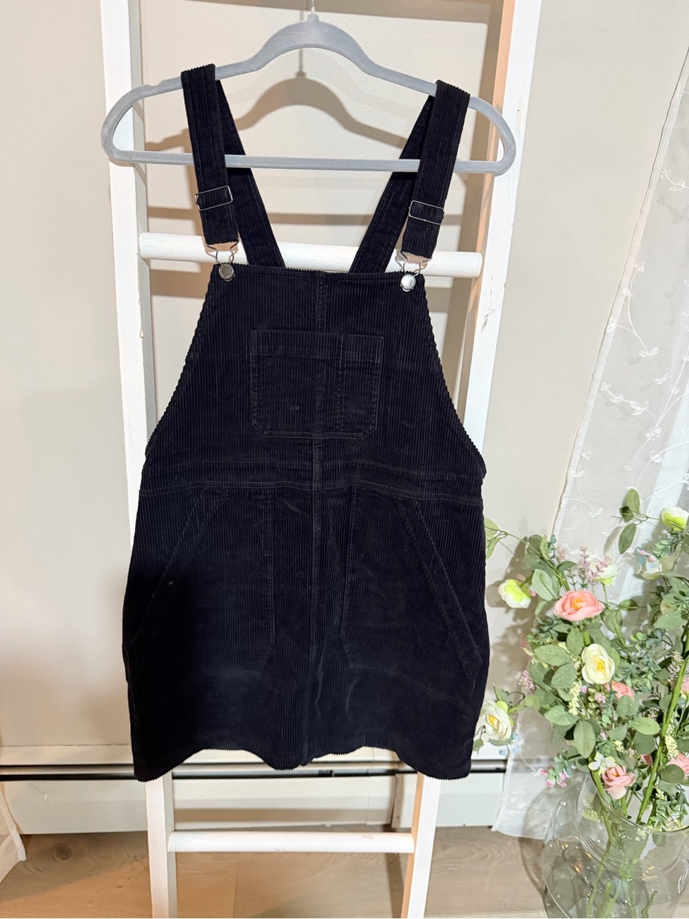& Other Stories Black Corduroy Pinafore Dress